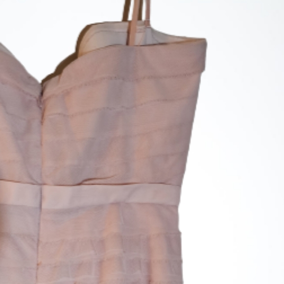 BCBG cocco strapless ruffle tulle dress color pink size 12 - Picture 2 of 9